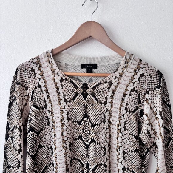 J. Crew Tippi Merino Wool Snake Print Sweater - Picture 5 of 8